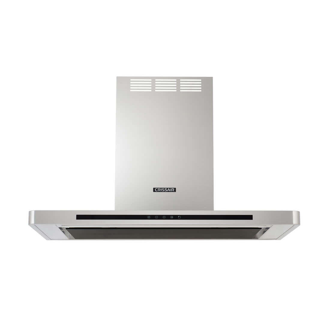 Coifa CrissAir de Parede Drito Inox 90cm com design moderno e iluminação LED para a cozinha.